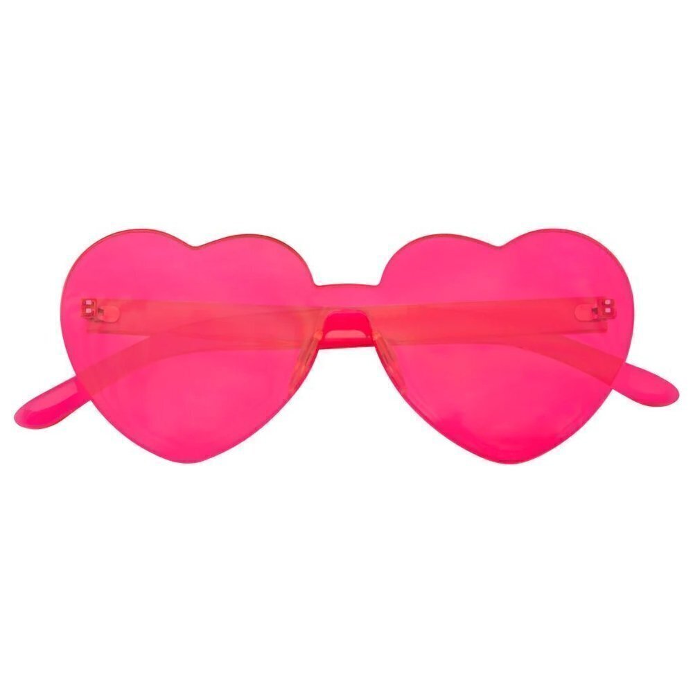 Heart Shape Sunglasses Translucent Shades In Hot Pink